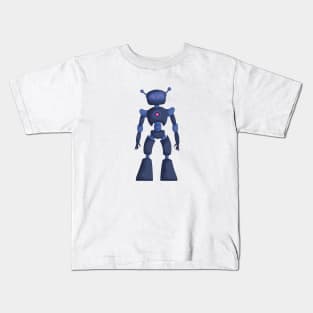 Cute girl robot dark blue Kids T-Shirt